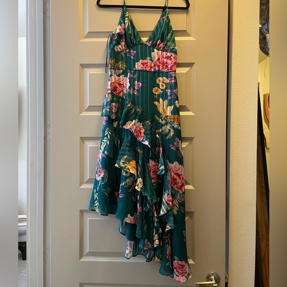 Keepsake The Label Dresses | Keepsake Nwt Emerald Green Jade Botanical Dress Unique Floral Striped Fabric | Color: Green | Size: S | Hunterrhae23's
